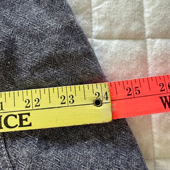 GILANI Skirt Womens 16 Blue Linen Blend Midi A-Line Minimalist Bohemian Chic - Picture 9 of 10